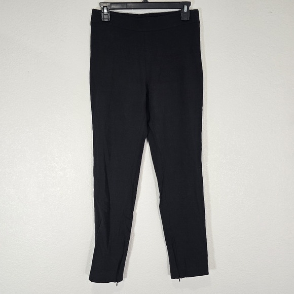 Theory Women's Size 6 Virgin Wool Blend High Waist Black Pants Ankle Zip Trouser - Picture 1 of 9